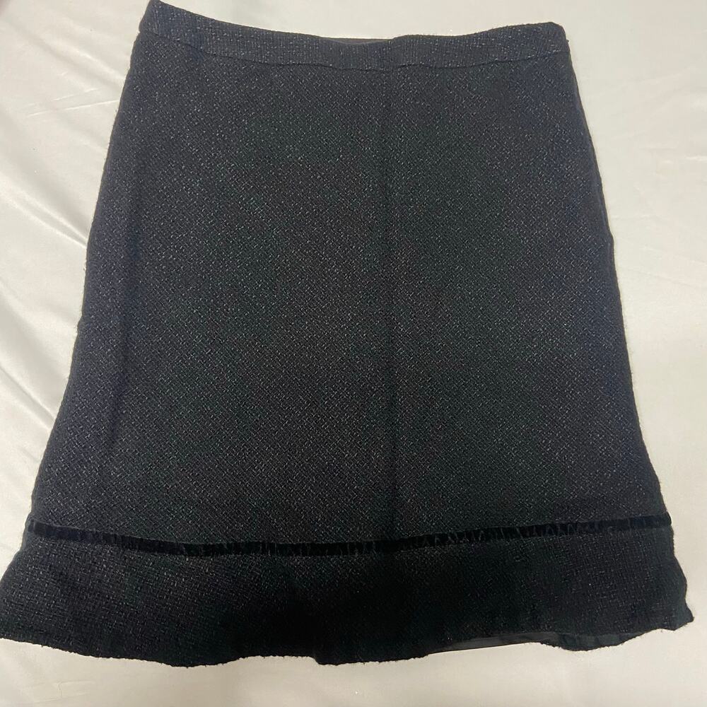 Gap Skirt Wool Blend Size 12 Side Zip Fully Lined W/Ribbon Office Core Holiday04
